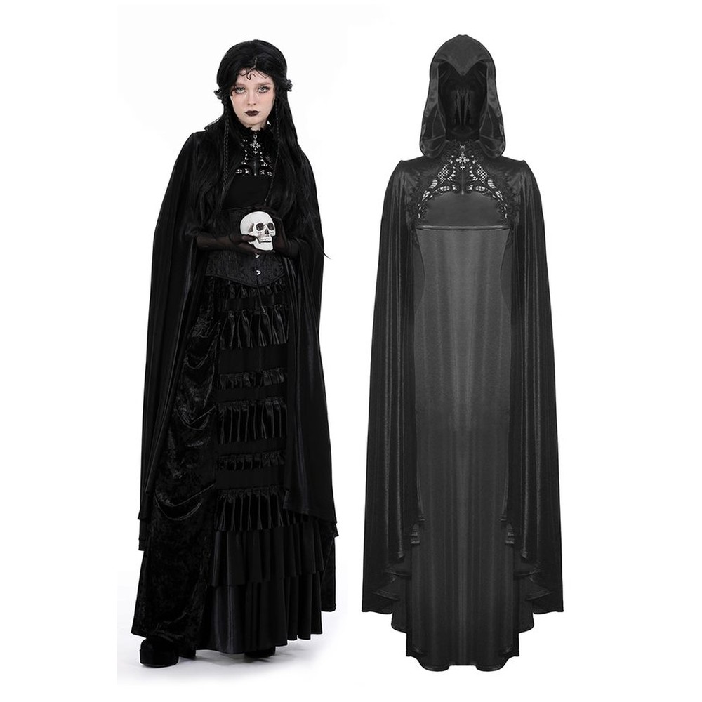 Dark in Love - Gothic knight errant sexy cutout chest Umhang/Mantel/Poncho - Schwarz